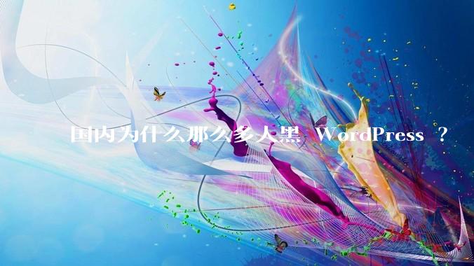 国内为什么那么多人黑 WordPress ？