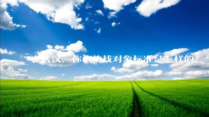 在武汉，你们的找对象标准是怎样的？
