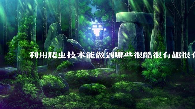 利用爬虫技术能做到哪些很酷很有趣很有用的事情？