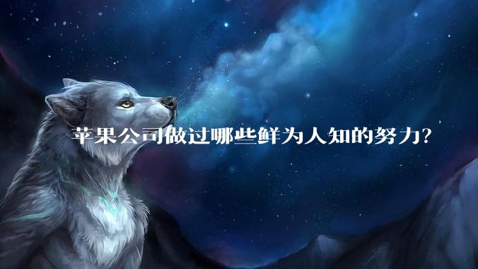 苹果公司做过哪些鲜为人知的努力？